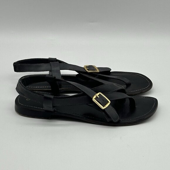 Free People La Risa Capri Blue Leather Flats Strappy Sandals EU 39 / US Size 8.5 - Picture 2 of 8
